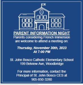 FI Parent Information Night for Grade 1 2024